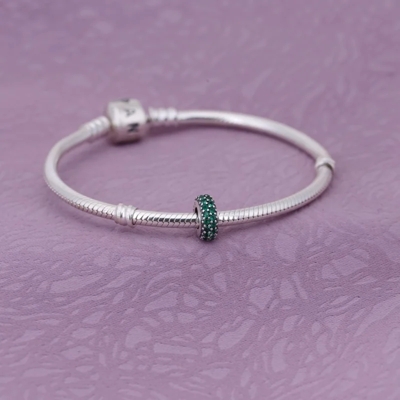 (image for) PANDORA Green Pavé Inspiration Charm Spacer - 791359CZN - View 2