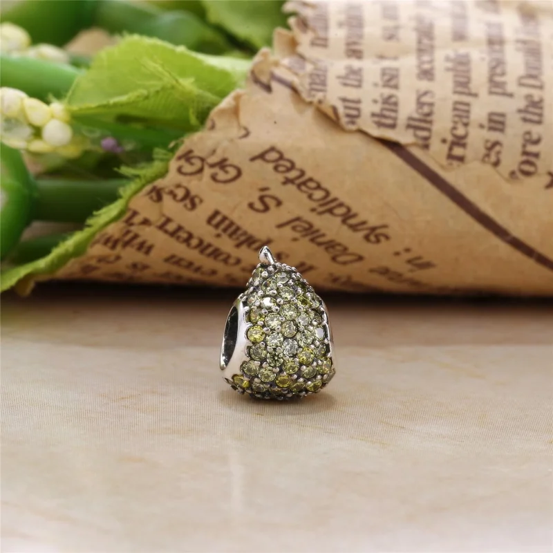 (image for) PANDORA Green Pavé Pear Charm - 791486NLG - View 2