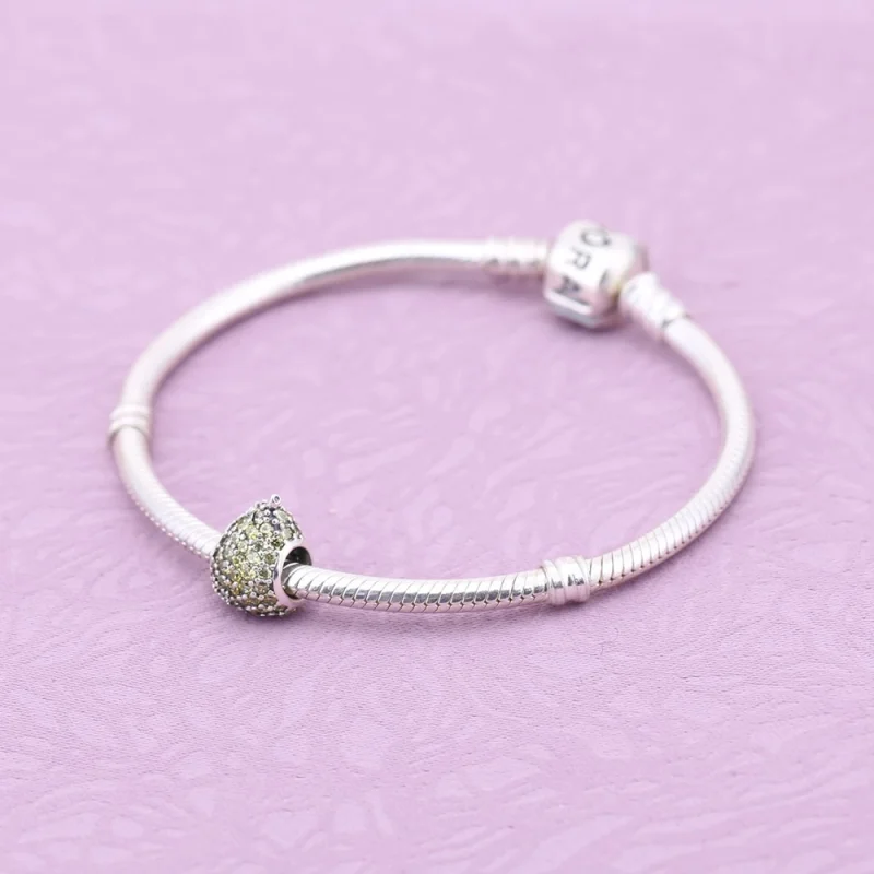 (image for) PANDORA Green Pavé Pear Charm - 791486NLG - View 4