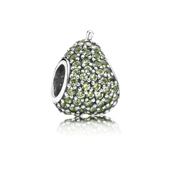 PANDORA Green Pavé Pear Charm - 791486NLG