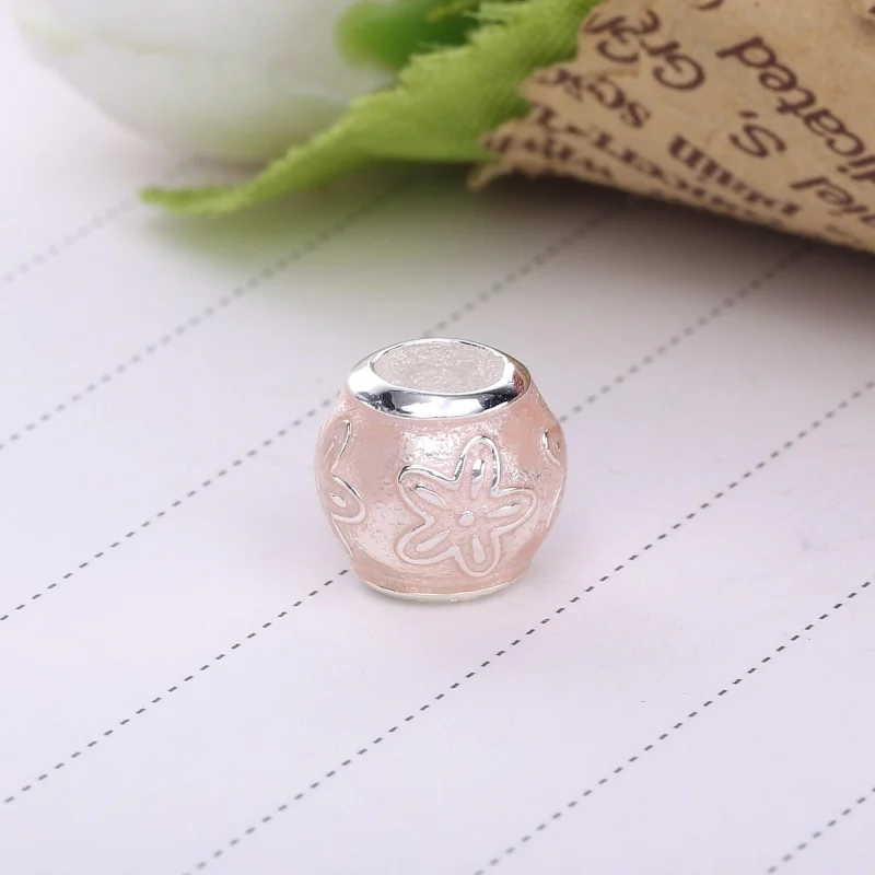 (image for) PANDORA HAPPINESS Charm, Transparent Cream Pink Enamel - 796087EN141 - View 3