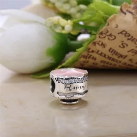PANDORA Happy Birthday Cake Mixed Enamel Clear CZ Charm - 792061ENMX PANDORA Happy Birthday Cake Mixed Enamel Clear CZ Charm - 792061ENMX