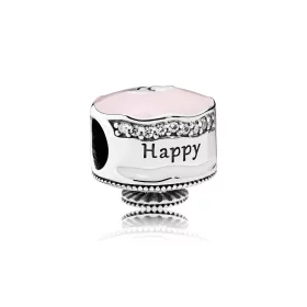 PANDORA Happy Birthday Cake Mixed Enamel Clear CZ Charm - 792061ENMX PANDORA Happy Birthday Cake Mixed Enamel Clear CZ Charm - 792061ENMX