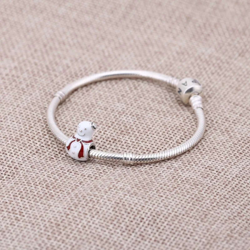 (image for) PANDORA Happy Snowman Charm - 791406ENMX - View 2