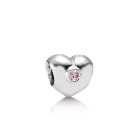 PANDORA Heart Charm, Pink CZ - 790134PCZ