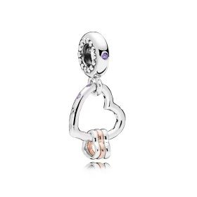 PANDORA Heart Highlights Dangle Charm, Lilac & Royal Purple Crystals & Clear CZ - 787247NLCMX PANDORA Heart Highlights Dangle Charm, Lilac & Royal Purple Crystals & Clear CZ - 787247NLCMX