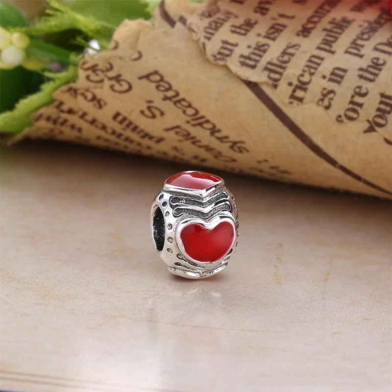 (image for) PANDORA Hearts Charm, Pink Enamel - 790591EN28 - View 2