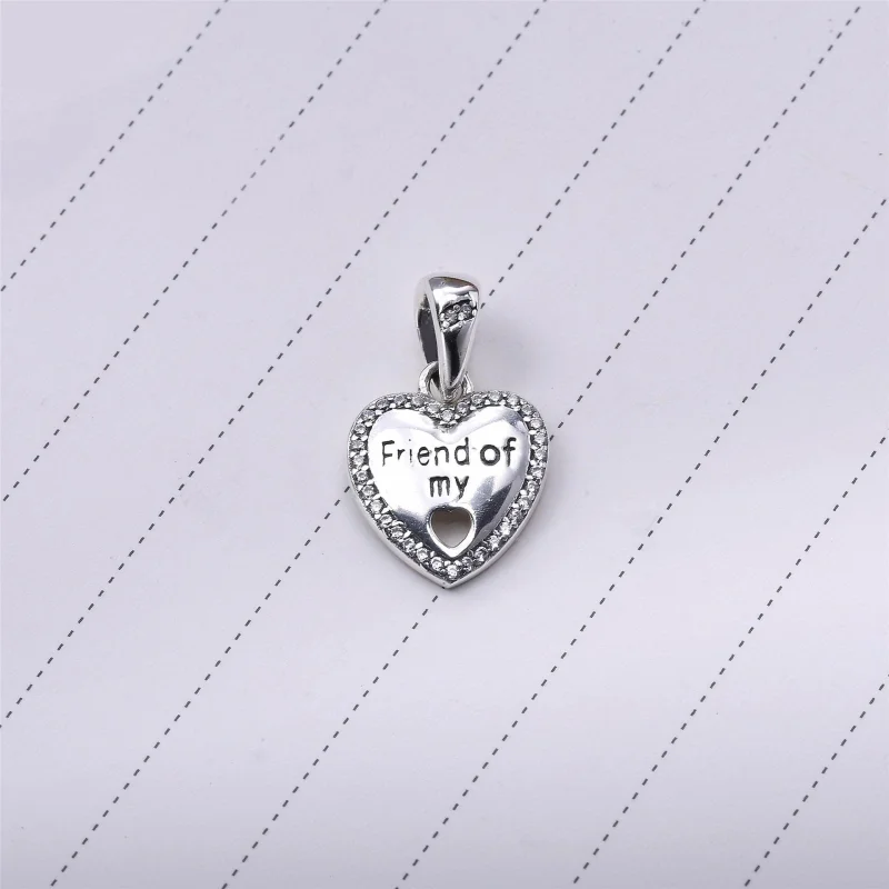 (image for) PANDORA Hearts of Friendship, Clear CZ Pendant Charm - 792147CZ - View 2