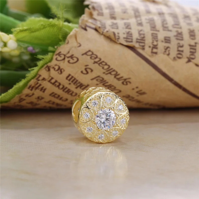 (image for) PANDORA Hearts of Gold Charm - 750841CZ - View 3