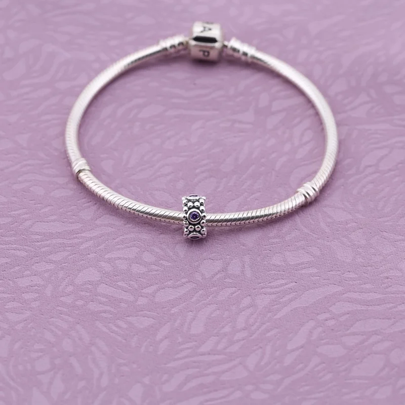 (image for) PANDORA Her Majesty, Purple Cz Spacer - 791122ACZ - View 2
