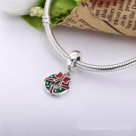 PANDORA Holiday Wreath Dangle Charm, Berry Red & Green Enamel - 796362ENMX PANDORA Holiday Wreath Dangle Charm, Berry Red & Green Enamel - 796362ENMX