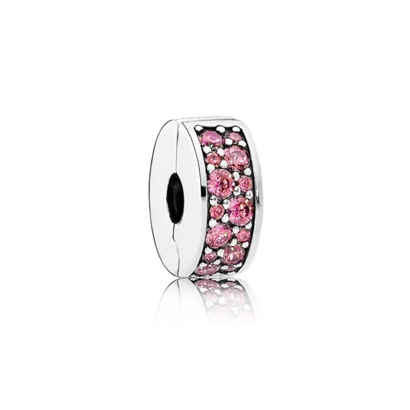 (image for) PANDORA Honeysuckle Pink Shining Elegance Spacer Clip - 791817HCZ - Product Image