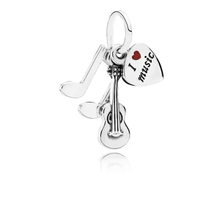 PANDORA I Love Music Red Enamel Dangle Charm - 791504EN09