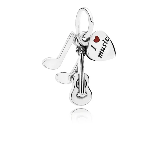 PANDORA I Love Music Red Enamel Dangle Charm - 791504EN09