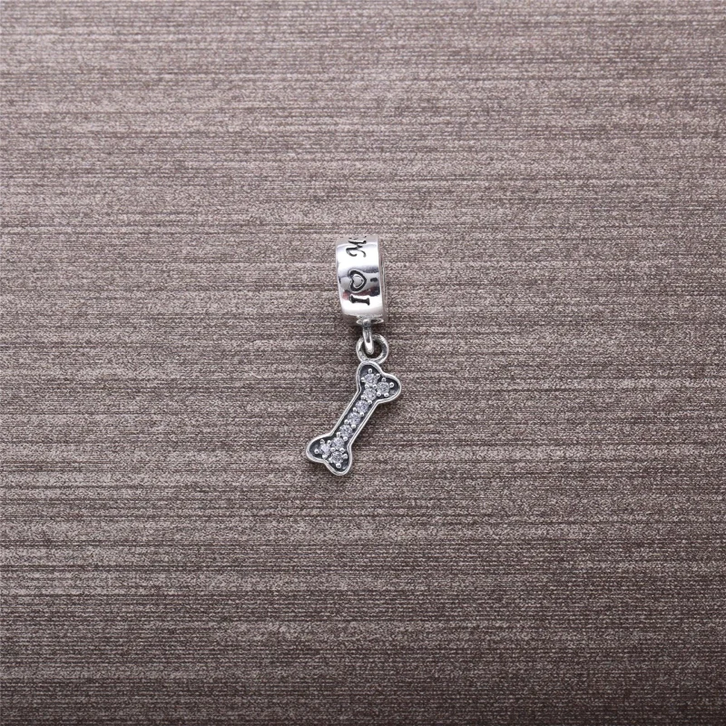 (image for) PANDORA I Love My Dog Dangle Charm, Clear CZ - 791263CZ - View 2
