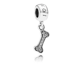 PANDORA I Love My Dog Dangle Charm, Clear CZ - 791263CZ