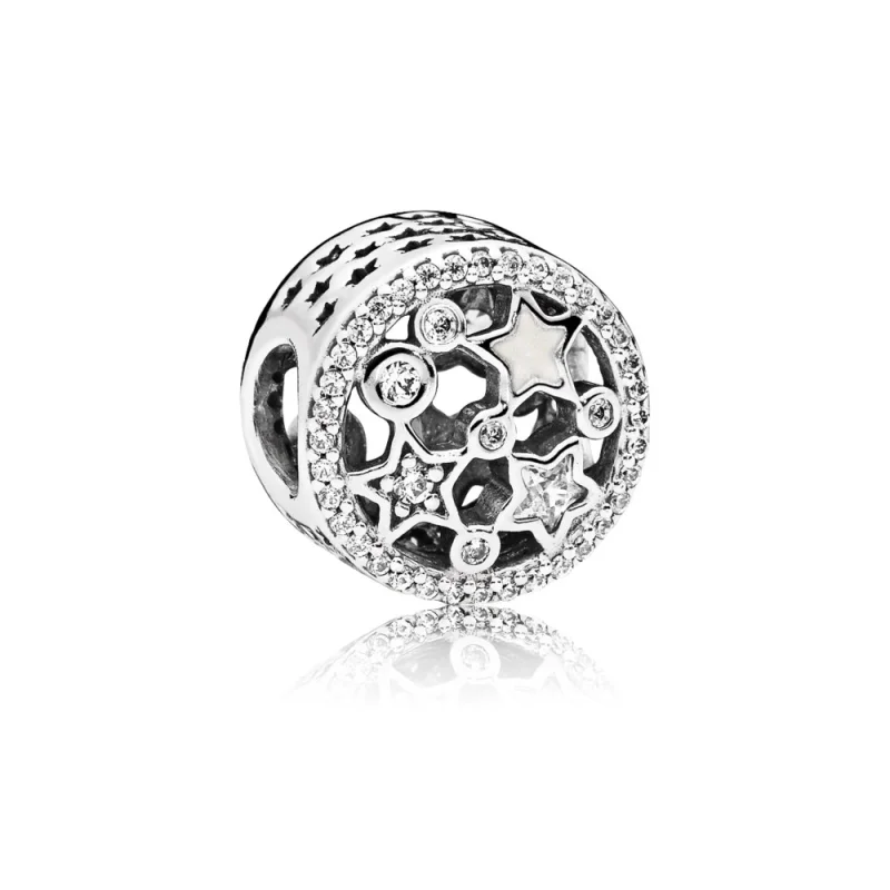 (image for) PANDORA Illuminating Stars Charm, Silver Enamel Clear CZ - 796373CZ - Product Image