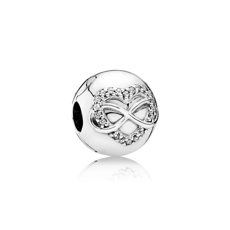 (image for) PANDORA Infinity Heart Clip, Clear CZ - 791947CZ - Product Image