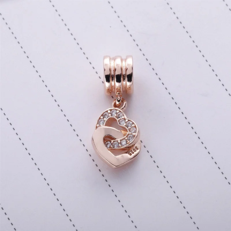 (image for) PANDORA Interlocking Heart Pendant Charm - 791242CZ - View 3