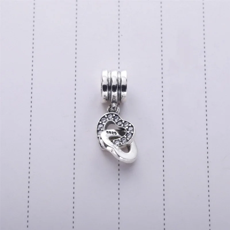 (image for) PANDORA Interlocking Heart Pendant Charm - 791242CZ - View 4