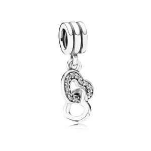 (image for) PANDORA Interlocking Heart Pendant Charm - 791242CZ