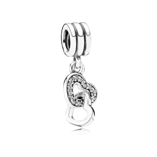 PANDORA Interlocking Heart Pendant Charm - 791242CZ