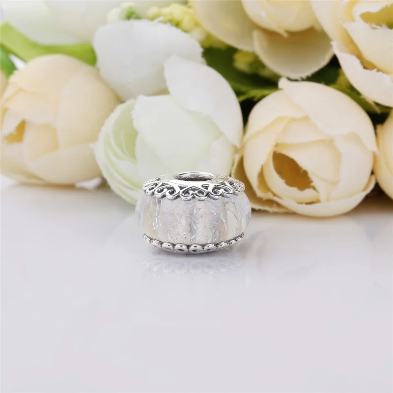 (image for) PANDORA Iridescent White Glass Charm - 797617 - View 2