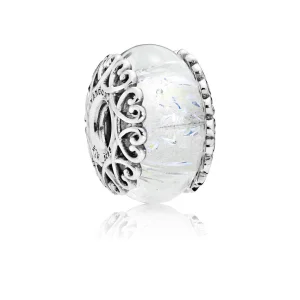 (image for) PANDORA Iridescent White Glass Charm - 797617