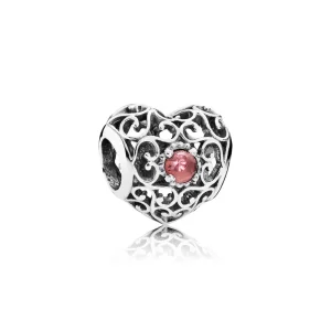 (image for) PANDORA January Signature Heart Birthstone Charmora Charm - 791784GR