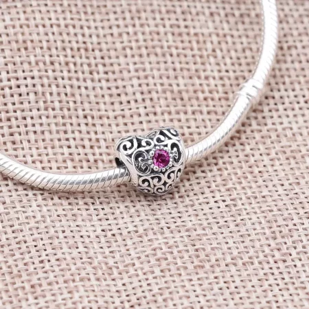 PANDORA July Signature Heart Birthstone Charm - 791784SRU