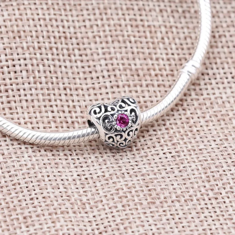 (image for) PANDORA July Signature Heart Birthstone Charm - 791784SRU - View 2