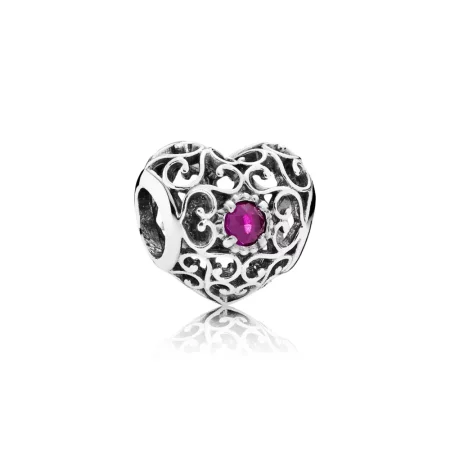 PANDORA July Signature Heart Birthstone Charm - 791784SRU
