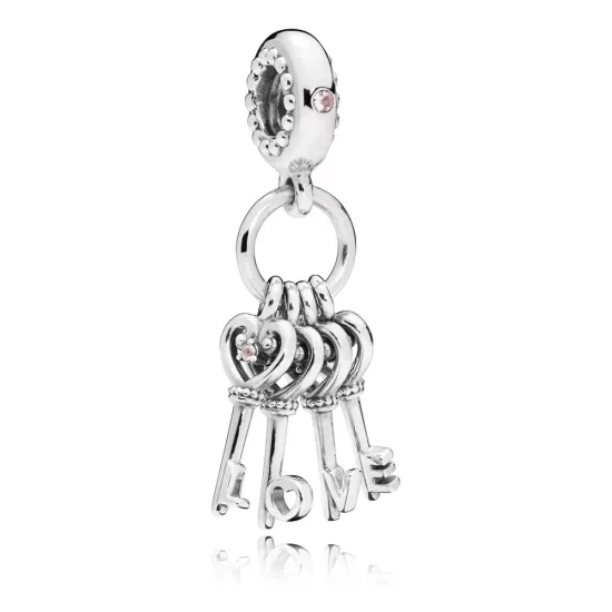 PANDORA Keys of Love Dangle Charm, Red CZ & Multi-Colored Crystals - 797654NPMMX