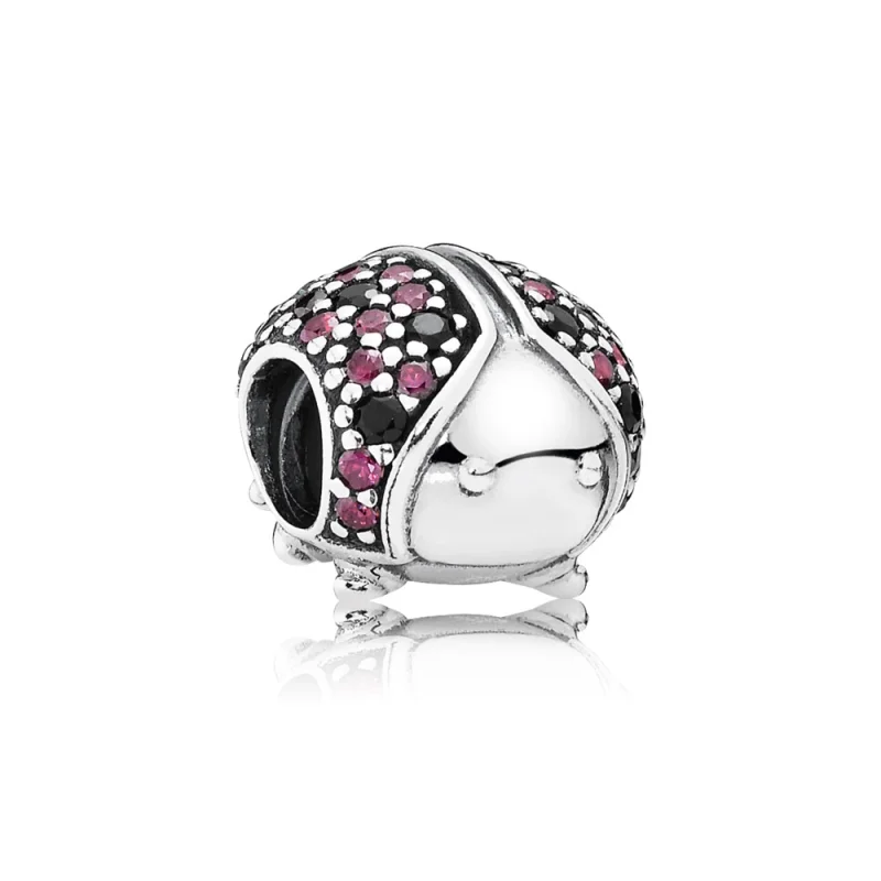 (image for) PANDORA Ladybird Pave Silver Charm With Fancy Red Cubic Zirconia - 791484CFR - Product Image