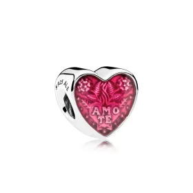 PANDORA Latin Love Heart Charm, Transparent Cerise Enamel - 792048EN117 PANDORA Latin Love Heart Charm, Transparent Cerise Enamel - 792048EN117