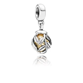 PANDORA Laurel Leaves, Golden Colored Cz Pendant Charm - 791407CCZ PANDORA Laurel Leaves, Golden Colored Cz Pendant Charm - 791407CCZ