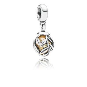 (image for) PANDORA Laurel Leaves, Golden Colored Cz Pendant Charm - 791407CCZ