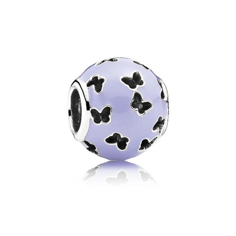 (image for) PANDORA Lavender Fluttering Butterflies Charm - 791483EN66 - Product Image