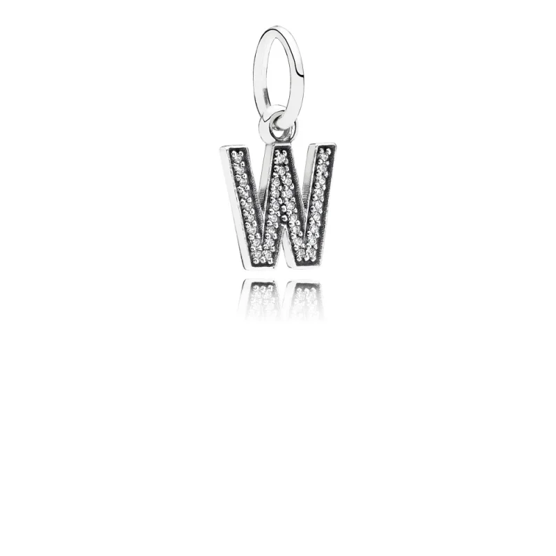 (image for) PANDORA Letter W Dangle Charm - 791335CZ - Product Image