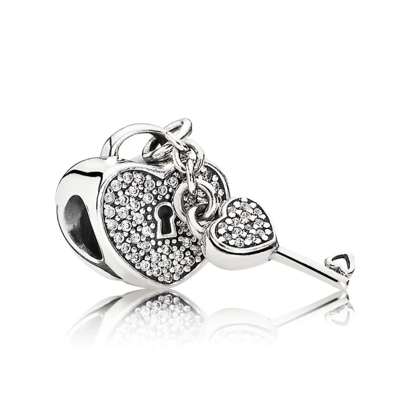 (image for) PANDORA Lock of Love Heart Charm - 791429CZ - Product Image