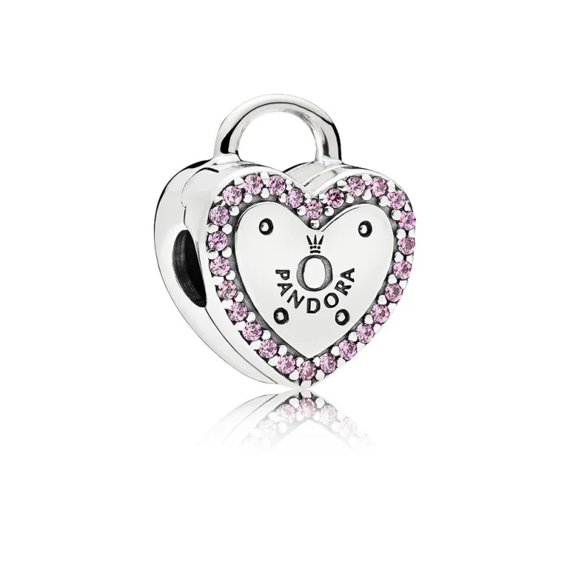 (image for) PANDORA Lock Your Promise Clip, Fancy Fuchsia Pink CZ - 796556FPC - Product Image