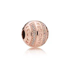 PANDORA Logo Rose Gold Hearts Clip - 787433CZ