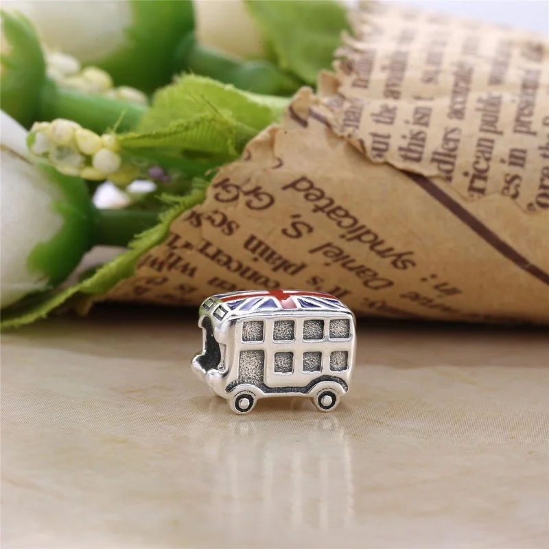 (image for) PANDORA London bus Charm, blue red enamel - 791049ER - View 2