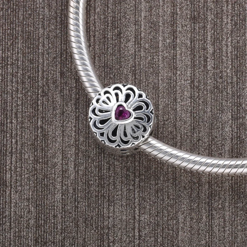 (image for) PANDORA Love Friendship Charm, Pink CZ - 791955PCZ - View 2