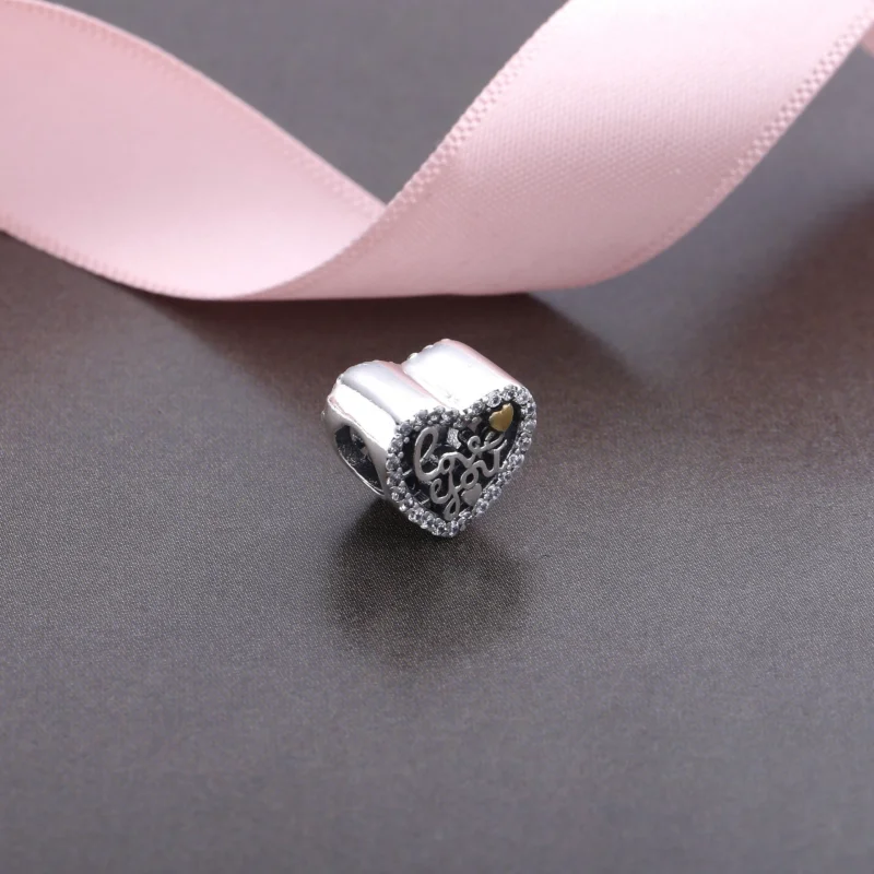 (image for) PANDORA Love Script Charm, Clear CZ - 792037CZ - View 3