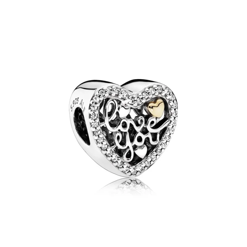 (image for) PANDORA Love Script Charm, Clear CZ - 792037CZ - Product Image