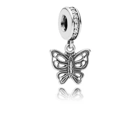 PANDORA Love Takes Flight Dangle Charm, Clear CZ - 791255CZ