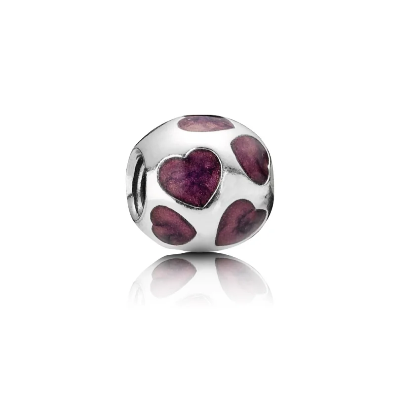 (image for) PANDORA Love you Charm, purple enamel - 790543EN21 - Product Image