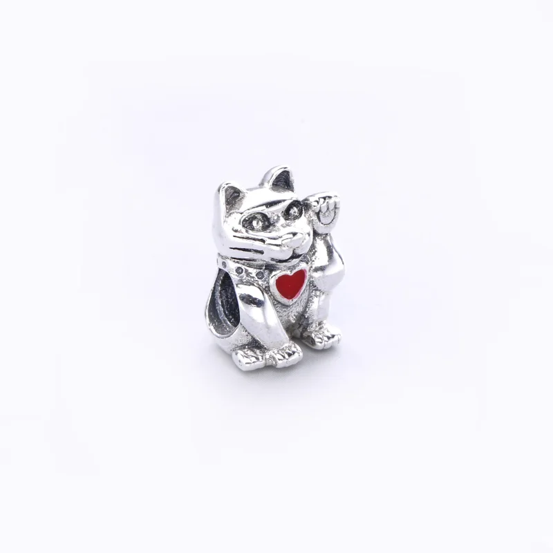 (image for) PANDORA Lucky Cat Charm, Pink Enamel - 790989EN05 - View 2