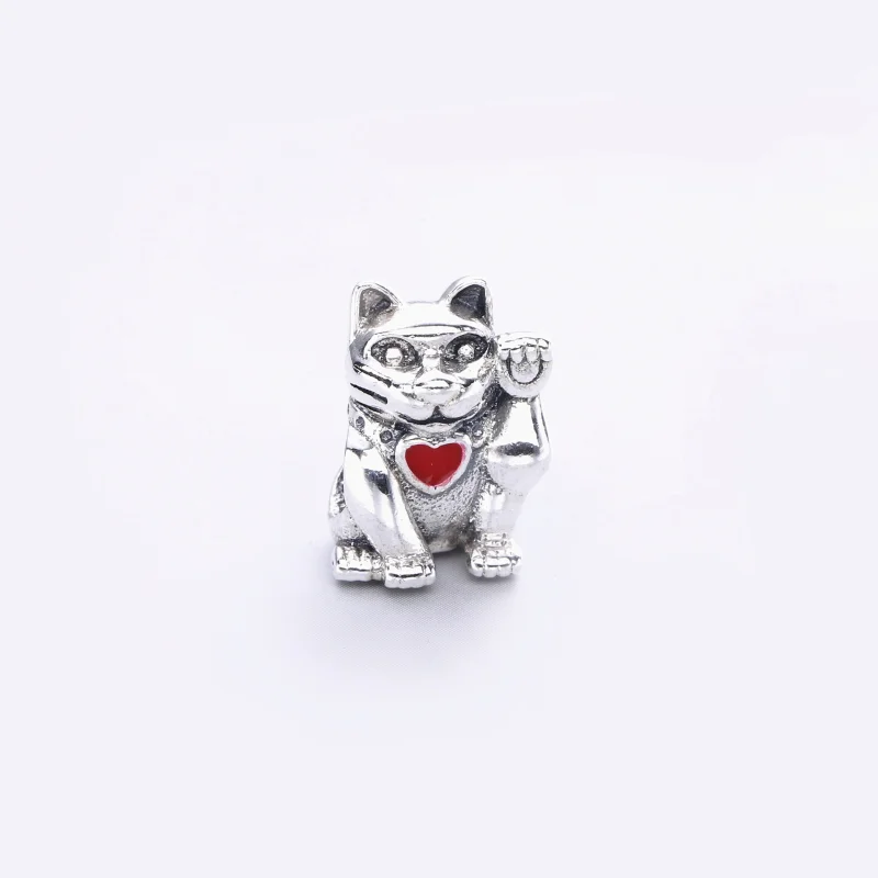 (image for) PANDORA Lucky Cat Charm, Pink Enamel - 790989EN05 - View 3